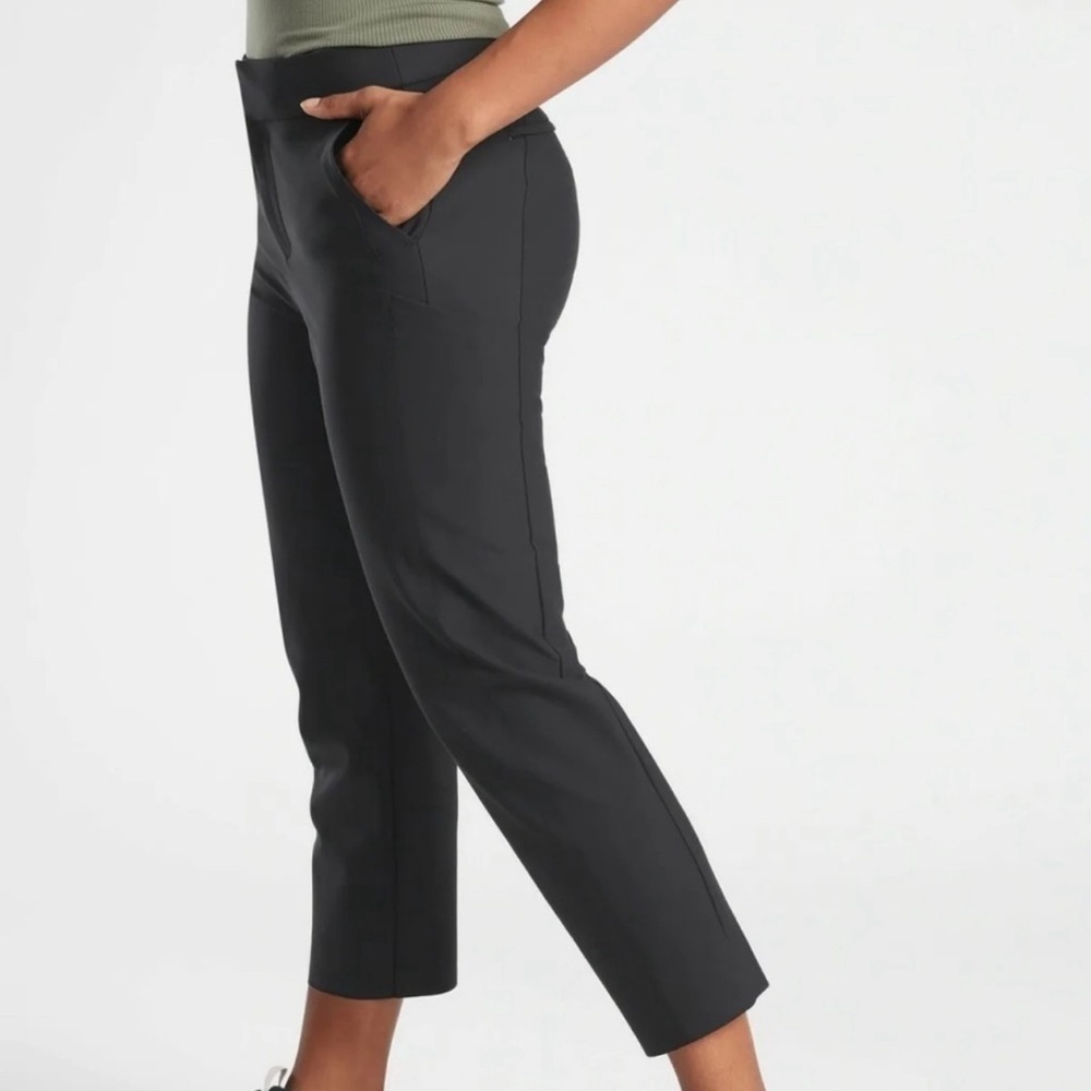 Athleta Stellar Straight Crop Black Pants Size 14T Tall - Picture 2 of 10